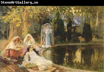 unknow artist Arab or Arabic people and life. Orientalism oil paintings  333